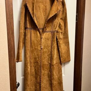 Rampage Tan Suede Trench Coat with Belted Waist